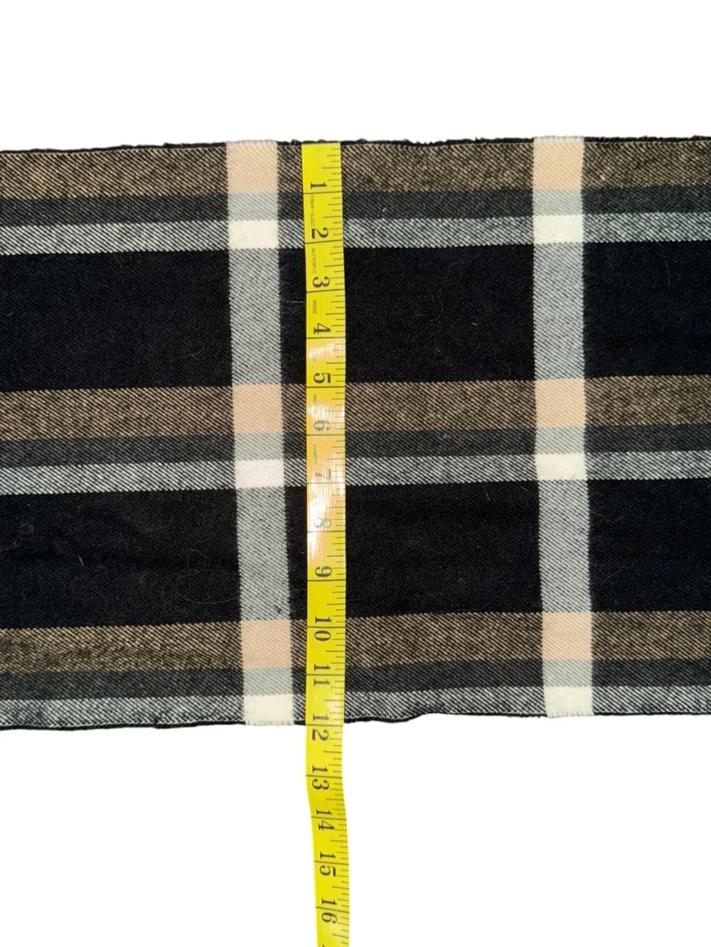 Men's Black and Tan Plaid Scarf 100% Cashmere
